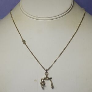 Juicy Couture "I Wish For Couture" Wishbone Necklace Gold Tone